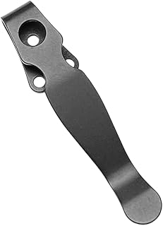 Aibote Deep Carry DIY Titanium Alloy Pocket Clip Practical Back Waist Accessories Designed For Spyderco Shaman C229 (Black)