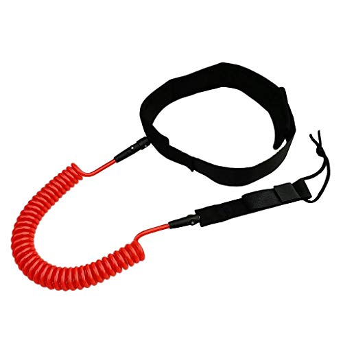 Coleira de 3 m com 7 mm enrolada da menolana – Rodas duplas de aço inoxidável – para surfe e placa d