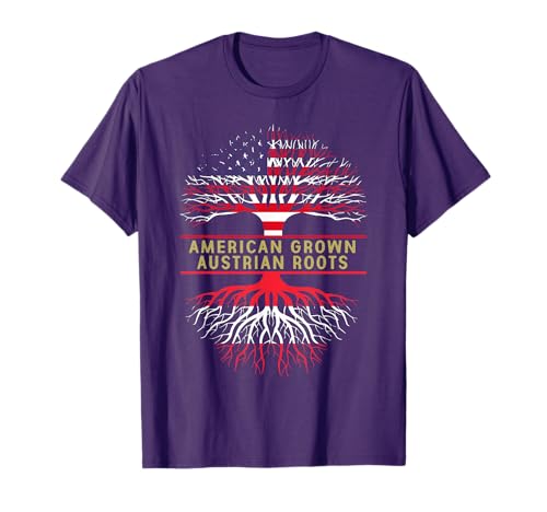 American Grown Austrian Roots America Austria Tree Flag T-Shirt