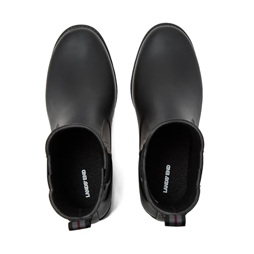 Lands' End Waterproof Rain Boots for Women, Comfortable Ankle Chelsea Boots Women, Burgundy or Black Womens Rain Boots - Black, 10 Medium by Lands' End - Used condition - Image 4
