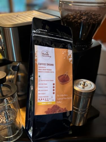 Image of Bluhills Mellow Medley - Blend of Pure Arabica & Robusta Coffee, 250g, Wayanad Robusta & Arabica blend, freshly roasted and ground for a perfect filter coffee, stove top, or drip brew