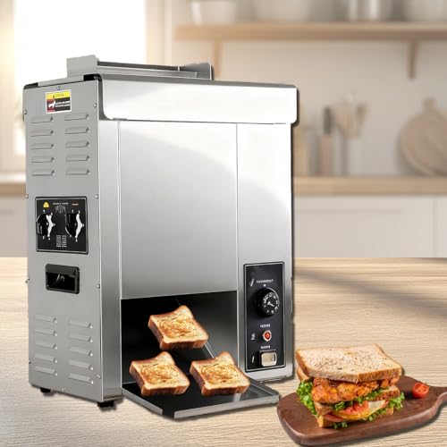 ORIDLECTAL Prensa Hamburguesas Eléctrica 2000W, Tostadora de Hamburguesas Comercial Acero Inoxidable 304, Tostadora Pan Temperatura y Grosor Ajustable