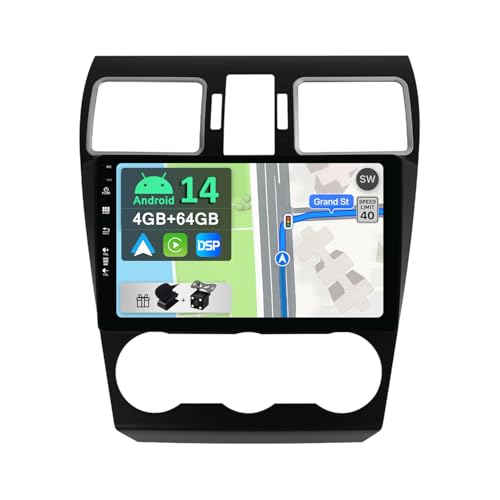 [4GB+64GB] Android 14 2 Din Autoradio pour Subaru Forester/XV/WRX 2013-2018-[Intégré CarPlay/Android Auto/DSP/GPS]-IPS 9 Pouce Écran...