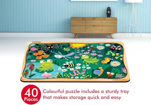 Webby Amazing Bugs Holzpuzzle | 40 Teile für Kinder 3–6 Jahre | Lernpuzzle mit Geräuschen | Konzentration… – Ansicht 5