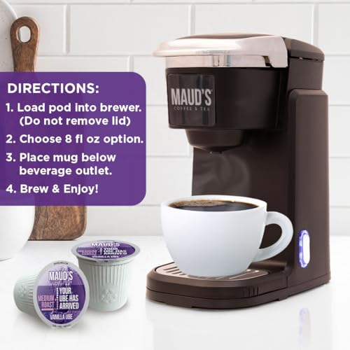 Image of Maud's Vanilla Ube Flavored Medium Roast Coffee Pods, 18ct | Medium Roast Flavored Coffee in Single Serve Pods - Compatible with Keurig Coffee Makers
