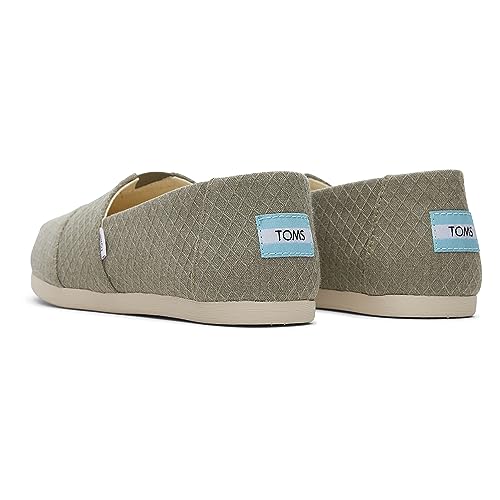 Image of TOMS Women's Alpargata CloudBound Espadrille Loafer Flat, Vetiver Gray Diamonds Refibra Woven Sunprint, 9