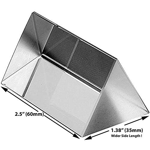 Amlong Crystal 2.5 inch Optical Glass Triangular Prism for Teaching Light Spectrum Physics