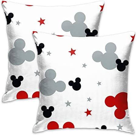 Pack of 2 Cute Pillow Covers Cartoon Cushion Case Standard Throw Pillow Covers for Couch Sofa Bedding Home Decorative Pillowcases 18x18 in (Colorful 7)