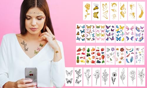 54 Sheets Gold Glitter Freckles Face Tattoo, 150+ Pcs Halloween Face Glitter Temporary Tattoo Stickers, Sparkle Freckles Metallic Face Gems, Faux Freckles Cute Glitter Makeup Accessories For Women