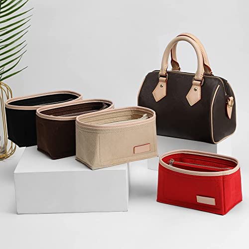 Image of Doxo Felt Purse Organizer Insert for LV Speedy 20, Alma BB, Noe, Red