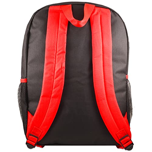 Spiderman Backpack For Boys Girls Kids - 5 Pc Bundle With 16" Spiderman School Backpack Bag, Water Bottle, Stickers, And More (Marvel School Supplies) #TOP2