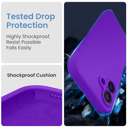 Image of FireNova Designed for iPhone 16 Case, Silicone Upgraded [Camera Protection] Phone Case, Soft Anti-Scratch Microfiber Lining Inside, 6.1 inch, Neon Purple