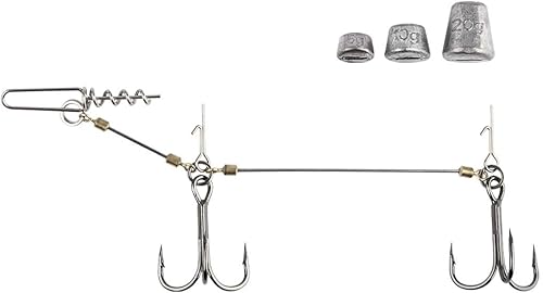Anzuelo de pesca, equipo de aparejo de tornillos de profundidad múltiple con peso de plomo, para cebo suave, señuelo de pesca, sombra de cebo suave