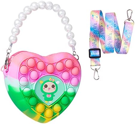 Sichy Pop Bag it, Fidget Toys Bag, Push Bubble Popper Pop Up Bags Fidget Purse Crossbody Bag, Anti Stress Silicone Poppet Bag Fidget Shoulder Bag Party Bag for for Girls and Women, Best Gifts
