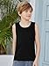 ZDC Tank Tops for Boys - 2026 Casual Sleeveless Crewneck Athletic Workout Tees Basic Solid Undershirts 5-14 Years Black