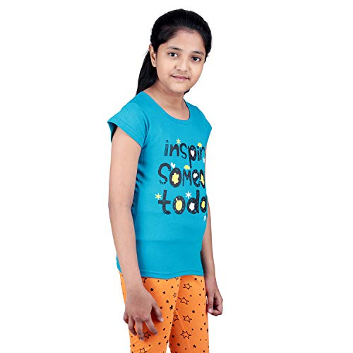 Buy Online Shopping Mall Cotton Printed Half Sleeve Light Blue & Red T