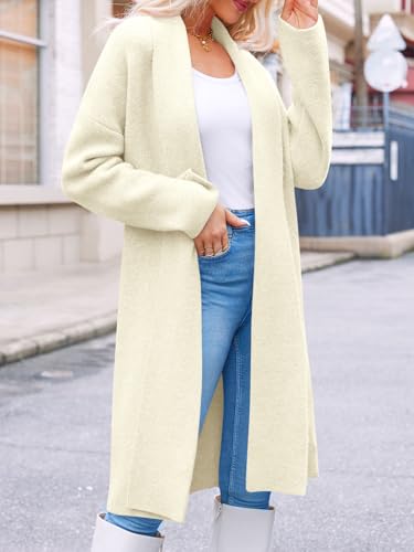 Image of Saodimallsu Womens Long Cardigan Sweaters Chunky Open Front Oversized Slouchy Knit Fall Trendy Coatigan Jackets