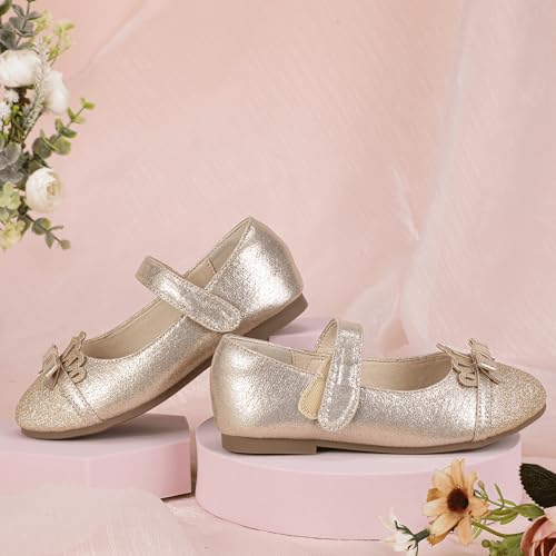 Hehainom Toddler Girls Dress Shoes Mary Jane Ballet Flats Flower Girl School Party Wedding Princess Shoes4