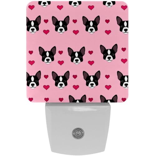Lámpara de noche LED plug-in 2 piezas rosa bulldog