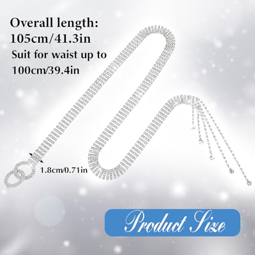 Crystal Waist Belt for Women, Adjustable Rhinestone Waist Chain Belt Sparkle O-Ring Waistband Belt for Jeans Dresses2