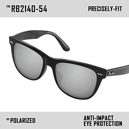 Image of Polarized Replacement Lenses for Ray-Ban Wayfarer RB2140 54mm Sunglass Silver Mirror - Polarized