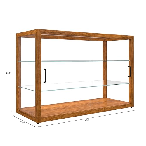 Image of KoolMore 42 in. Horizontal Light Wood Countertop Dry Bakery Display Case, Large Bread, Pastry and Dessert Display with Tempered Glass