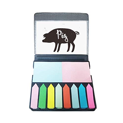 Cochon noir et blanc autocollant pour marque-page papeterie créative