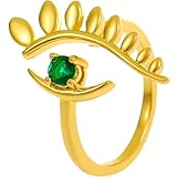 JOYOFREELY Anillo y Resistente Que Deforma para Mujer de de Ojo en Aleación Dorada, Diseño Único Adecuado para Fiestas de Disfraces y Obsequios