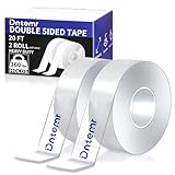 Dntemr Double Sided Tape Heavy Duty 2 Rolls 120' x 1.18' Removable Nano Tape for Poster Carpet Picture Hanging Strip Rug Strong Adhesive Multipurpose Clear Mounting Two Stick Sided DIY Tape - 20 Feet