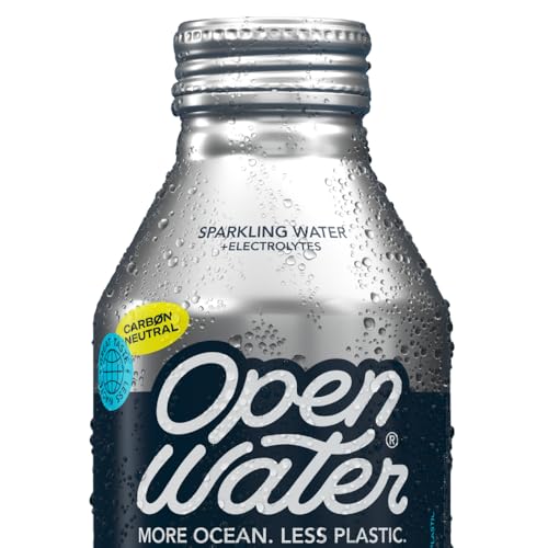 Open Water Sparkling Bottled Water with Electrolytes in 16-oz Aluminum Bottles (1 Cases, 12 bottles - Sparkling) | BPA-free and Eco friendly