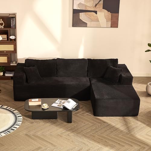 Litbird Canapé d'angle en Forme de L avec Fonction Couchage - Canapé modulaire avec méridienne Gauche - Assise Extra Profonde - Canapé-lit pour Salon...