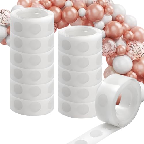 JoyEcho Lot de 1200 Pastilles de Colle Double Face pour Ballons - Adhésif Transparent sans Trace pour Arche à Ballons et Décoration Murale - Colle Forte pour Fêtes et Anniversaires