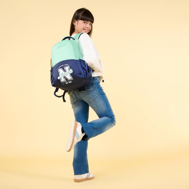 Image of United Colors of Benetton Backpack Flux | Printed High School Bag With 3 CompartMen'sts, Airmesh Padding & 1-Year Warranty - 25L Capacity | Daypack For School Girls & Boys