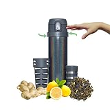 Menna One Control your flavor Stainless steel tea infuser travel mug with Start & Stop steeping infu