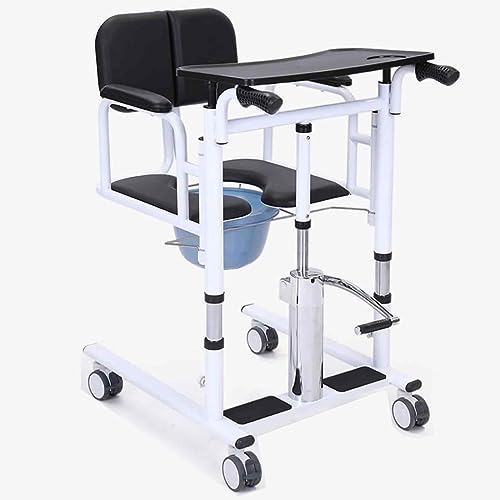 Hydrauliczny podnośnik dla pacjenta, elektryczny fotel transferowy dla osób starszych i niepełnosprawnych, podzielone siedzenie 180°, nośność do 150 kg, do toalety i jadalni