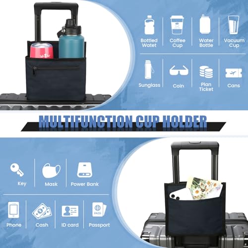 Image of Luggage Travel Cup Holder for Suitcase, Drink Carrier for Coffee Tumblers