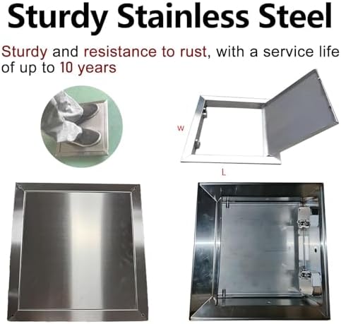 Stainless Steel Touch Latch Access Panel, Concealed Attic Ceiling Access for Drywall, Wiring, Plumbing & Electric (10x10in) - Durable, Easy Install, Versatile Use