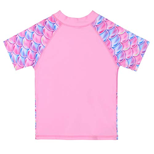 TFJH E Girls Short Sleeve Swimsuit Two Piece Swimwear UPF 50+ UV 3-12 Years3