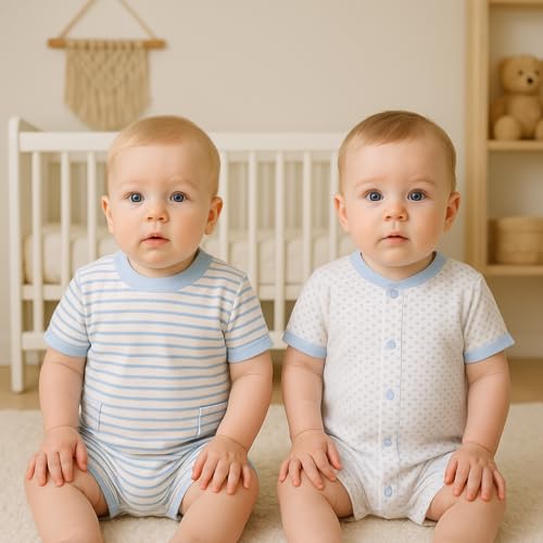 Image of TuddyBuddy 100% Cotton Romper /Jumpsuit /Bodysuit Set for Baby (Pack of 2 Playsuits)