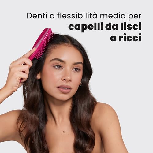 Tangle Teezer Ultimate Detangler - Districa i capelli bagnati e asciutti - Anti-rottura e scioglinodi con setole a doppio livello - Spazzola adatta a tutti i tipi di capelli, Rosa (Electric Raspberry) - 4