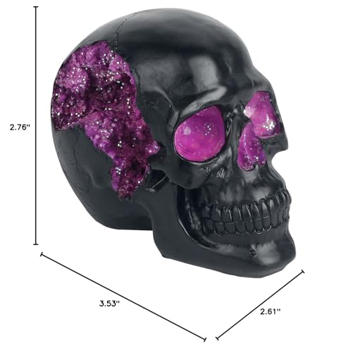 Nemesis Now B4341M8 Geode Skull Figurine, Black And Purple Gothic Glitter Crystal Skull Figurine thumb #8