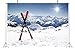 BELECO 7x5ft Fabric Winter Ski Backdrop Snowy Mountain Snowboard Skiing Backdrop Alps Mountain Summit Ski Sport Adventure Background Ski Party Decorations Portrait Photo Shoot Studio Props
