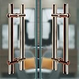 Poignées de Porte Poignée de Porte Push-Pull en Acier Inoxydable rectangulaire H-Sback à Dos pour Portes en Bois Massif, Bois, Verre et Acier, Porte de Bureau/D/Longueur 59 po, Longueur A 47,2 po