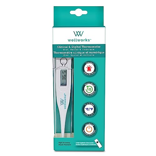 Clinical and Digital Thermometer - Baby Thermometer For Oral, Rectal, and Underarm Use - High Accuracy with Memory Recall and Fever Alarm - Suitable for Ages Newborn and Up