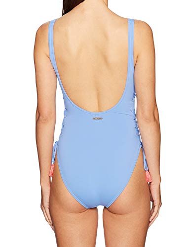 Vince Camuto Women's Standard Side Lace U-Neck One Piece Swimsuit, Riviera Lagoon, 4 #TOP1