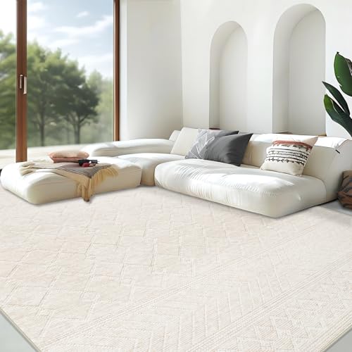 Area Rug for Living Room 9x12: Large Washable Boho Moroccan