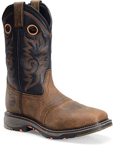 DOUBLE-H Isaac Composite Toe Work Boots for Men, Brown - 13 X-Wide