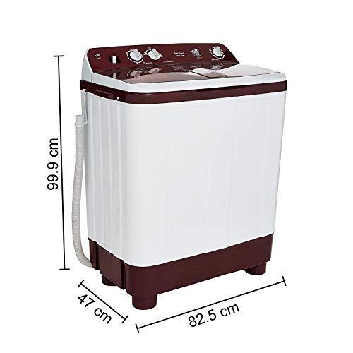 Image of Haier 8 kg Semi-Automatic Top Loading Washing Machine Appliance (HTW80-1128BT, Burgundy)