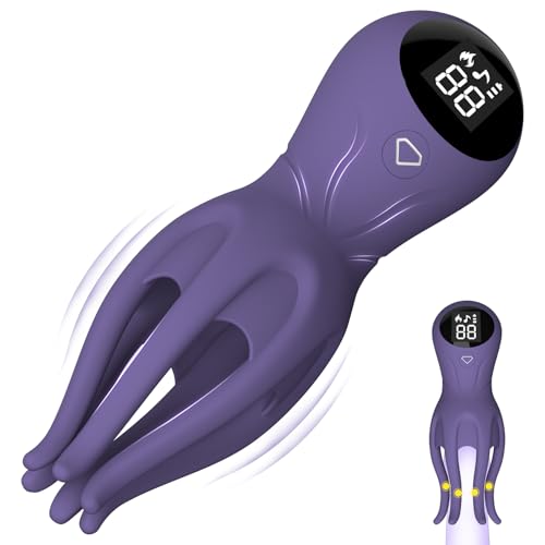 Vibromasseur pénis masturbateur masculin entraîneur LCD PurpleUK