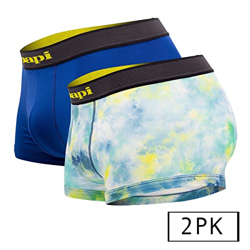 papi UMPA074 2PK Microflex Brazilian Trunks Color Tie Dye-Blue Size S2